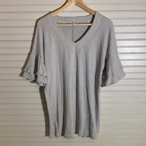 Lucky Brand Size XS Black & White Striped Shirt